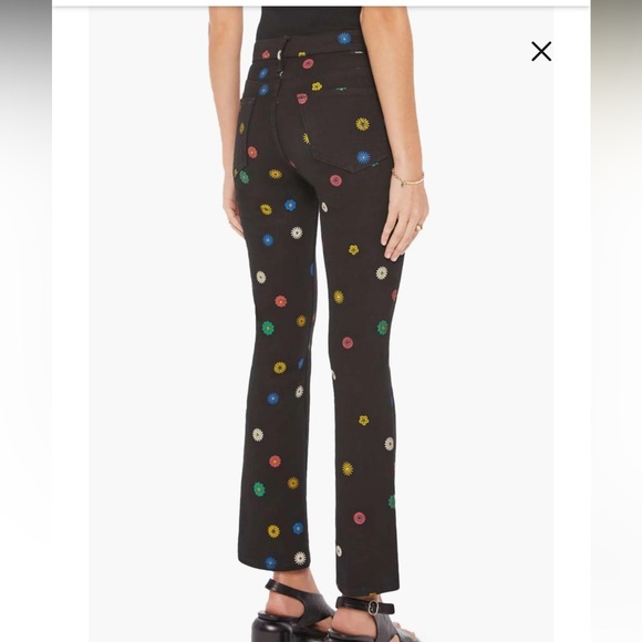 NWT $218 Black Mother The Insider Flood Fresh As A Daisy Jeans 24 - Picture 1 of 16